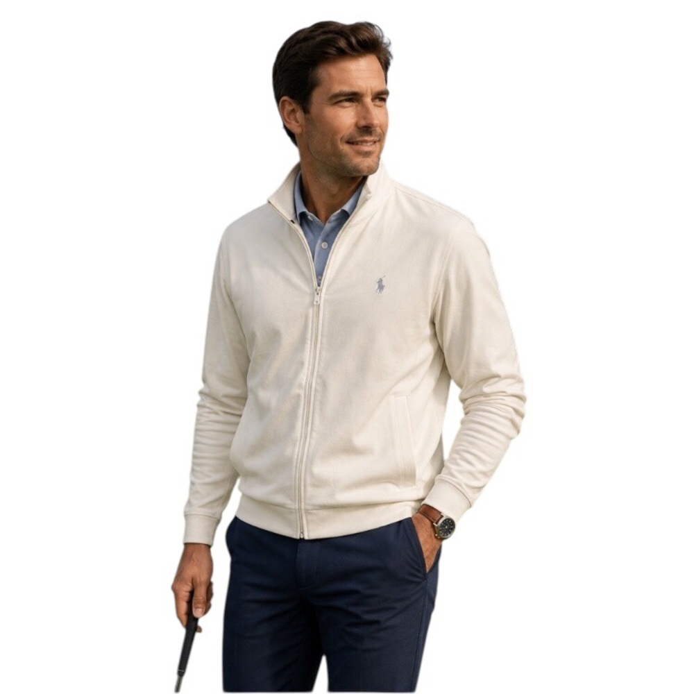 NWT Polo Golf by Ralph Lauren White Full Zip Jacket Sz M